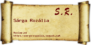 Sárga Rozália névjegykártya